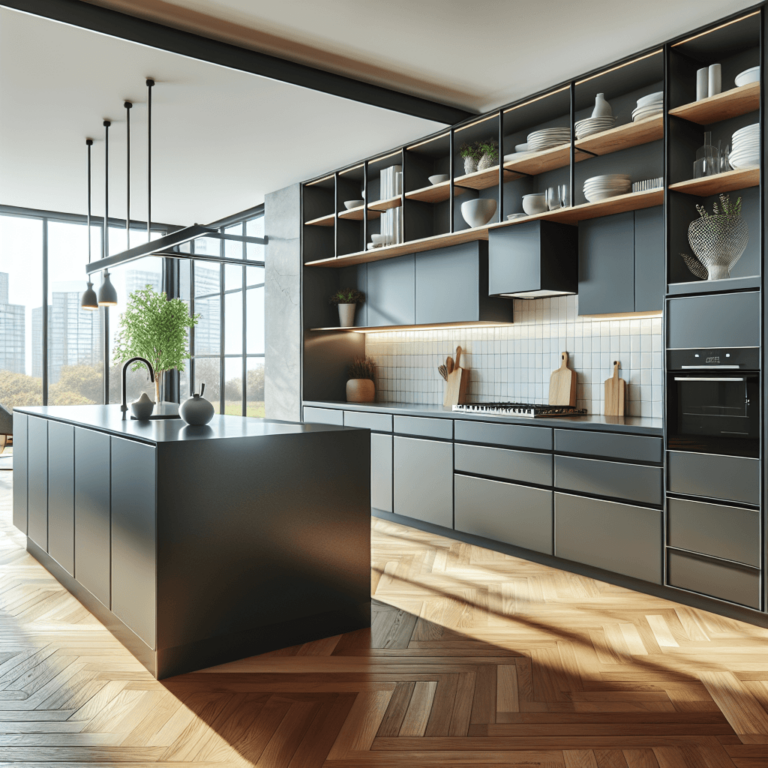 anthrazitfarbene Freistehende Küche-Wuppertal