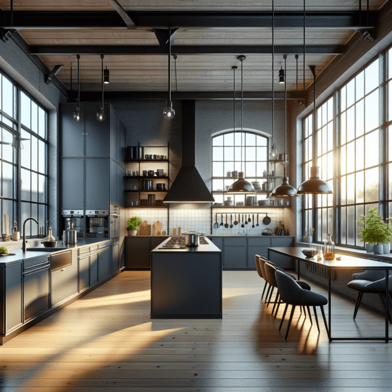 anthrazitfarbene Industrielle Küche-Wuppertal