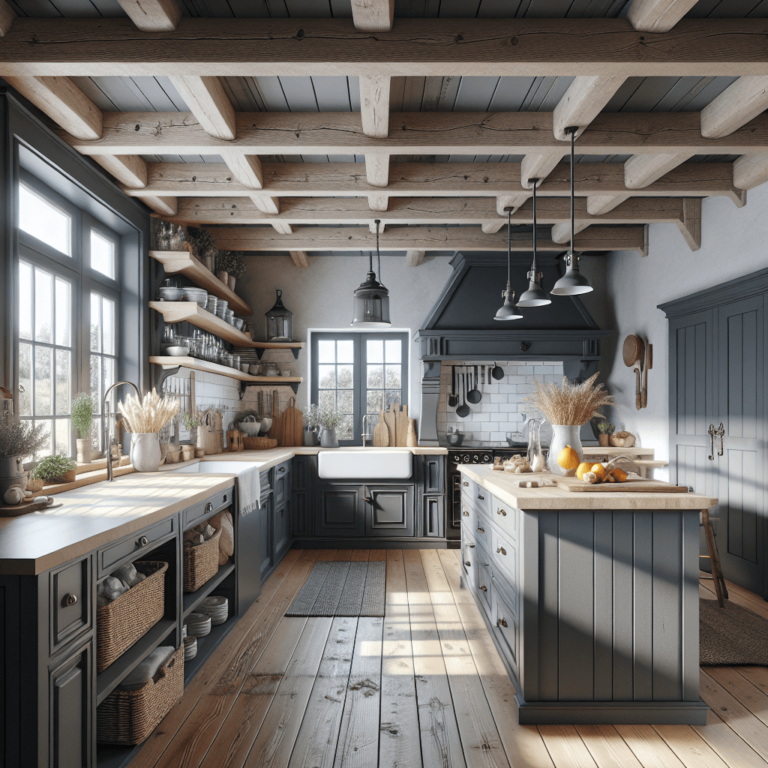 anthrazitfarbene Küche im Bauernhausstil-Wuppertal