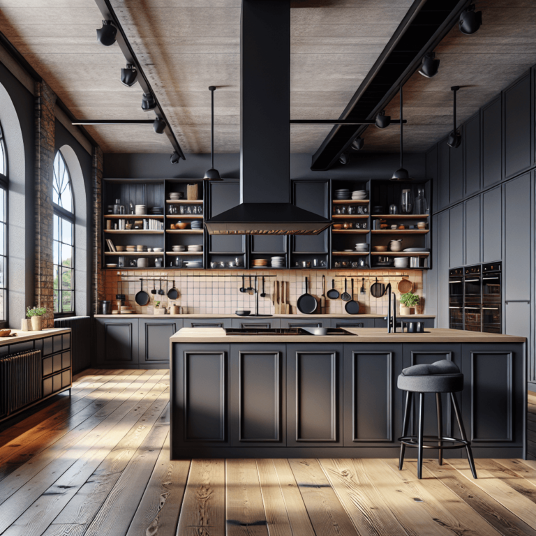 anthrazitfarbene Küche im Loftstil-Wuppertal