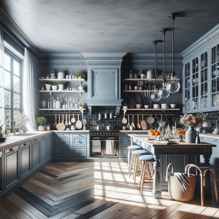 anthrazitfarbene Küche im Shabby Chic Stil-Wuppertal