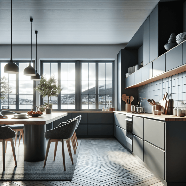 anthrazitfarbene Küche im skandinavischen Stil-Wuppertal