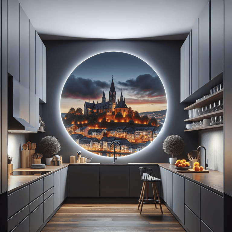 anthrazitfarbene Küche in G-Form-Wuppertal