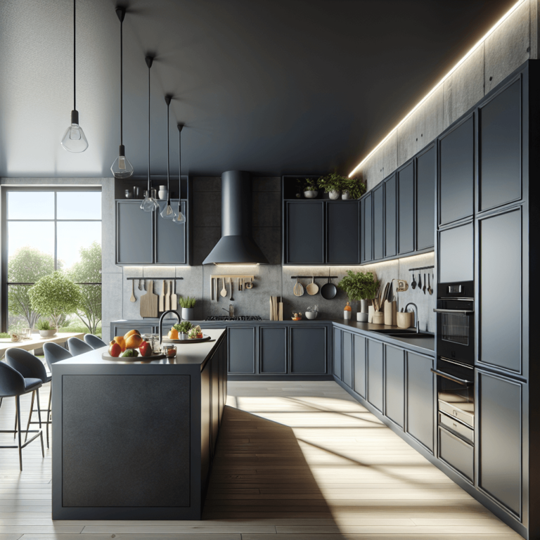 anthrazitfarbene Küche in U-Form-Wuppertal