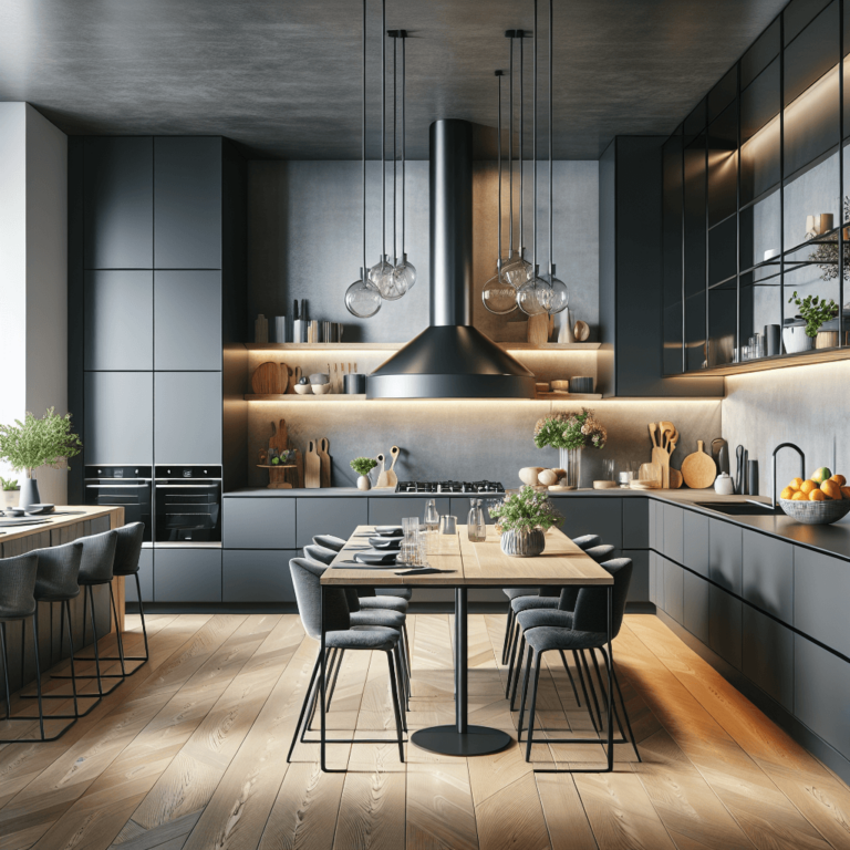 anthrazitfarbene Minimalismus Küche-Wuppertal
