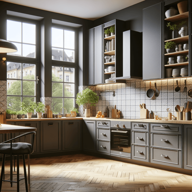 anthrazitfarbene Retro Küche-Wuppertal