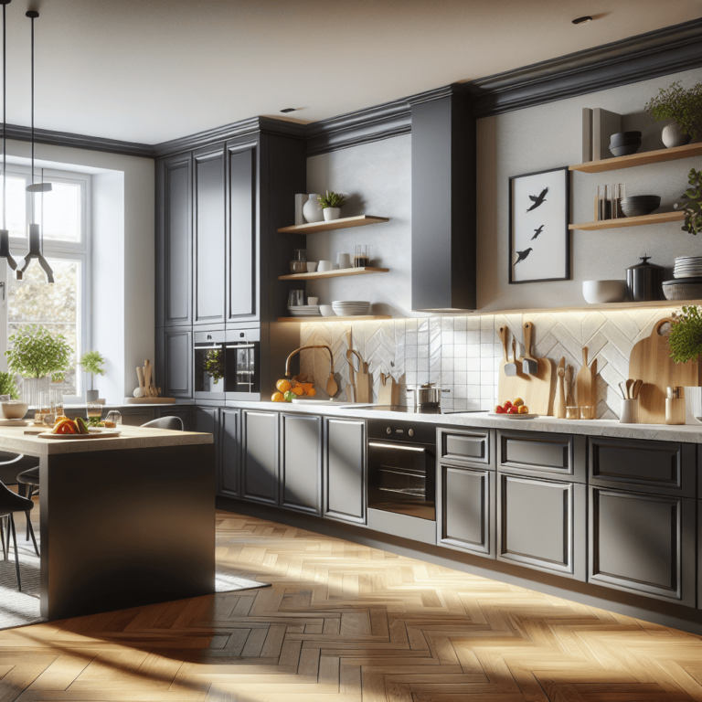 anthrazitfarbene einzeilige Küche-Wuppertal