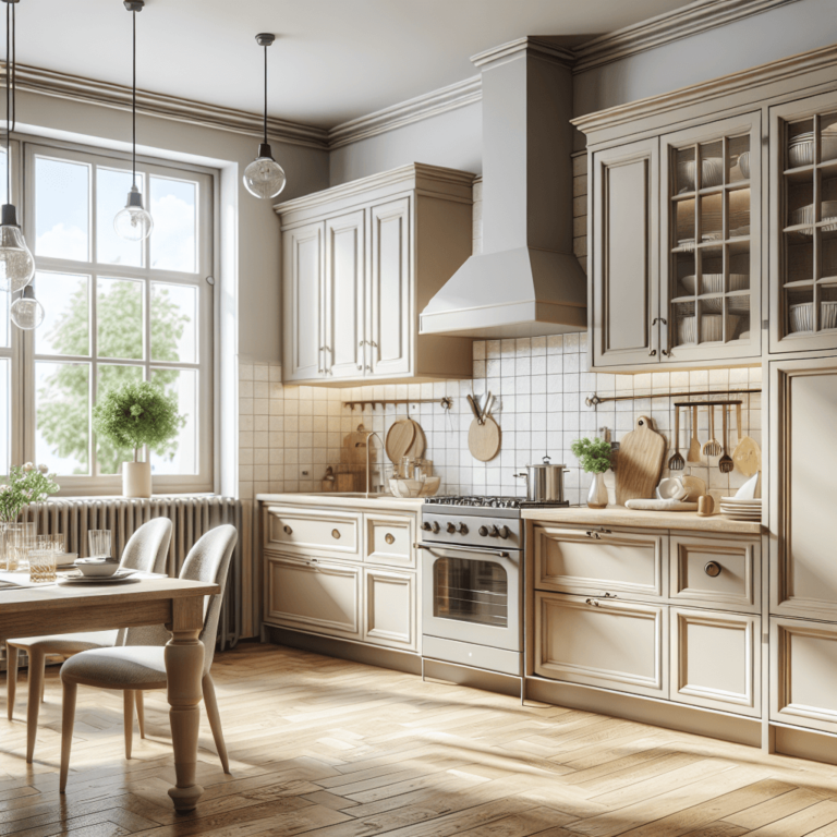 beige Küche im Vintage Chic Stil-Wuppertal