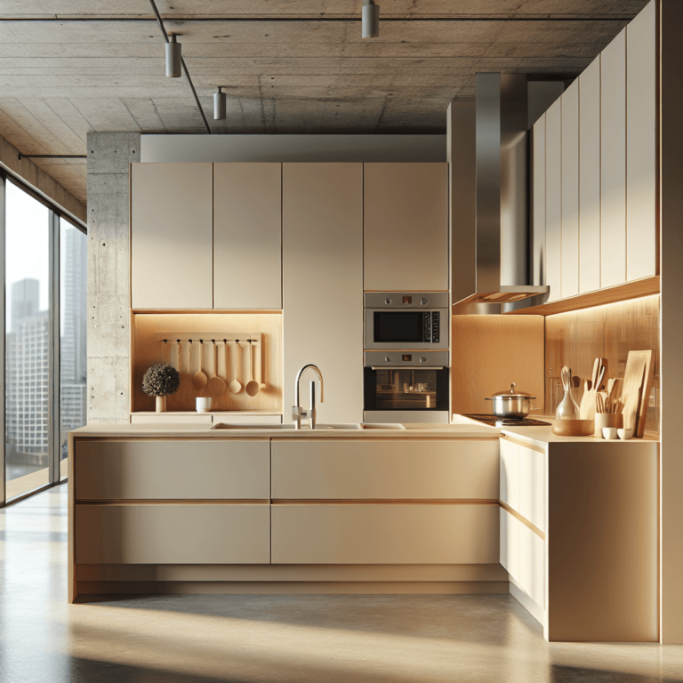 beige Minimalismus Küche-Wuppertal