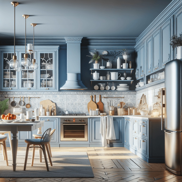 blaue Küche im Shabby Chic Stil-Wuppertal