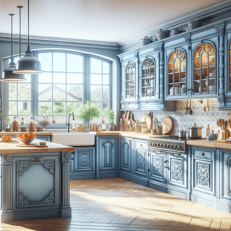 blaue Küche im Vintage Chic Stil-Wuppertal