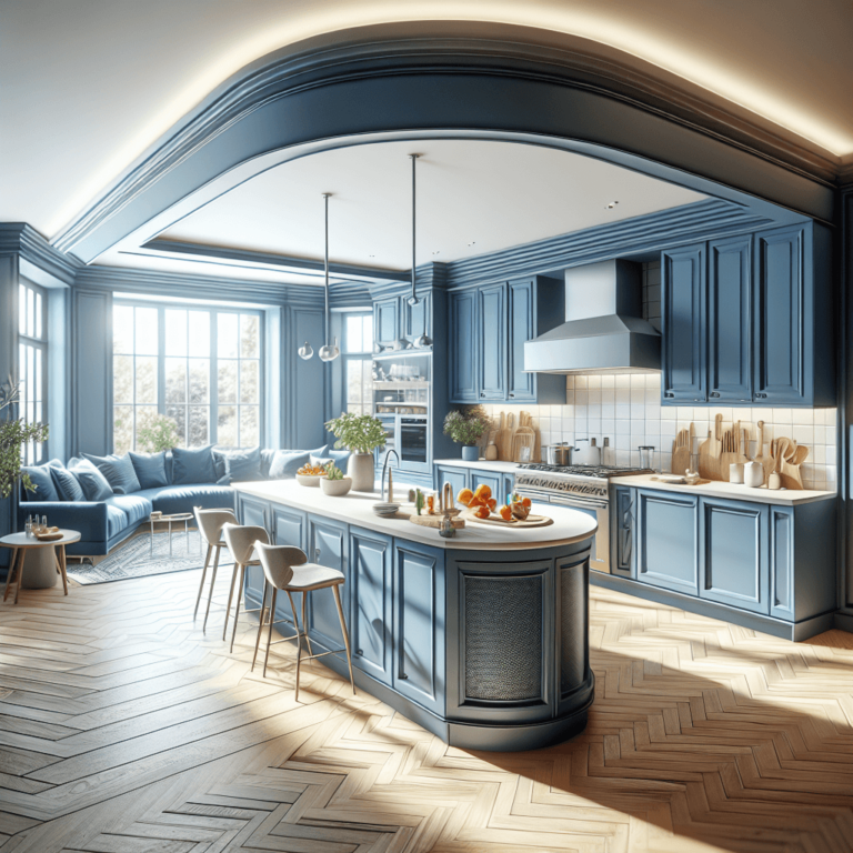 blaue Küche in L-Form-Wuppertal