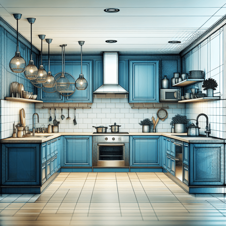 blaue Küche mit Stahlakzenten-Wuppertal