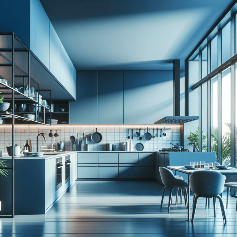 blaue Minimalismus Küche-Wuppertal