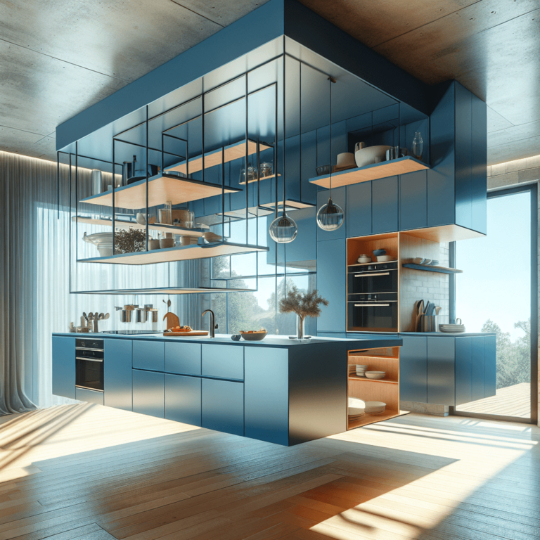 blaue Schwebende Küche-Wuppertal