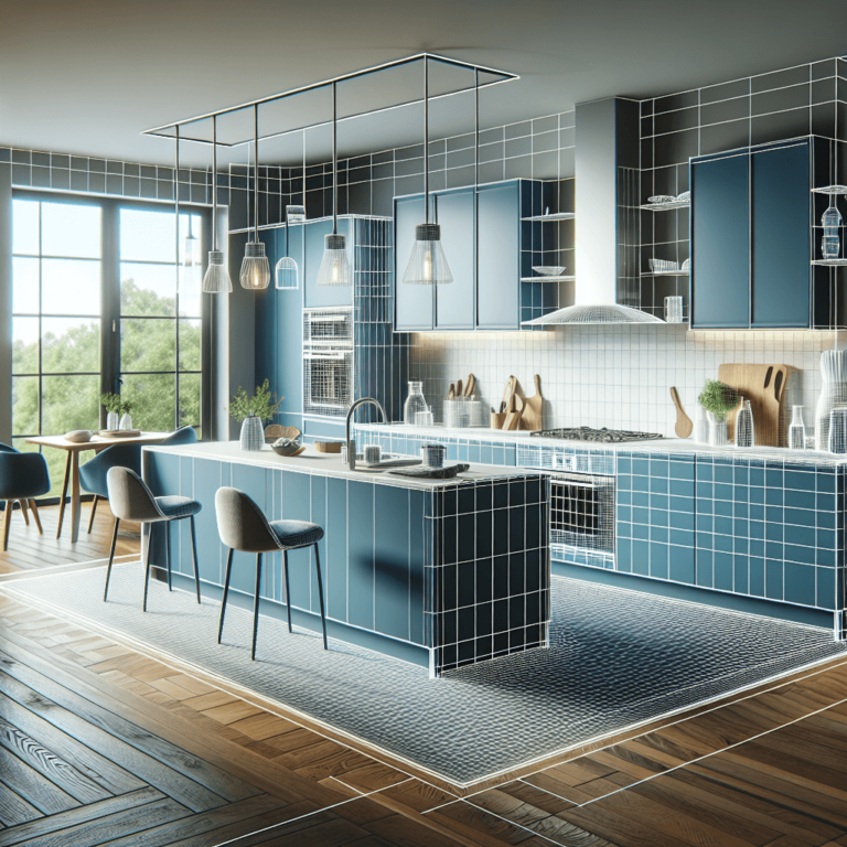 blaue einzeilige Küche-Wuppertal