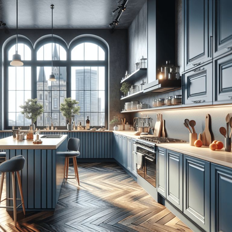 blaugraue Anrichte Küche-Wuppertal