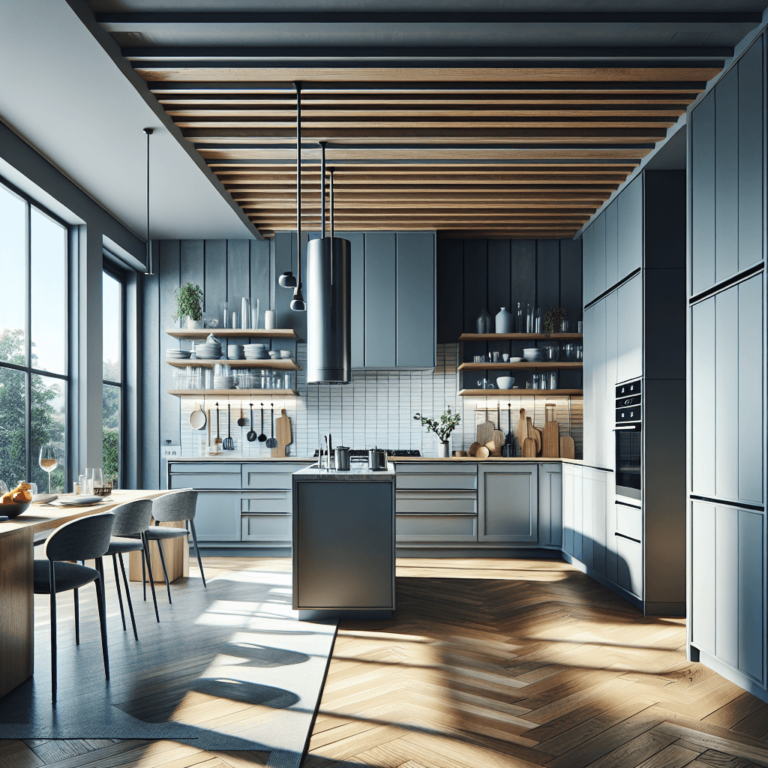 blaugraue Barrierefreie Küche-Wuppertal