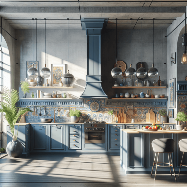blaugraue Boho Style Küche-Wuppertal