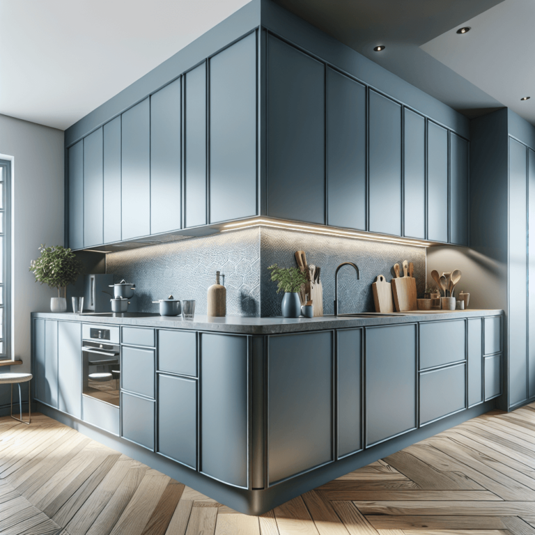 blaugraue Eck-Küche-Wuppertal