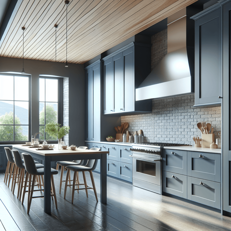blaugraue Einbauküche-Wuppertal