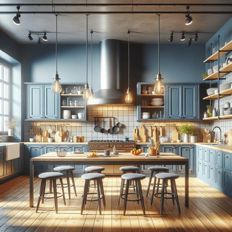 blaugraue Industrielle Küche-Wuppertal