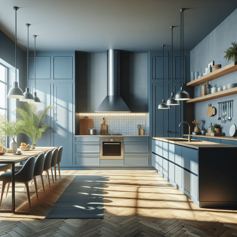 blaugraue Minimalismus Küche-Wuppertal