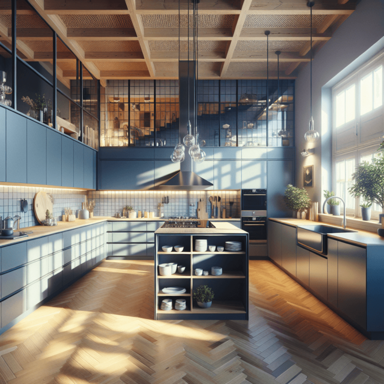 blaugraue Schwebende Küche-Wuppertal