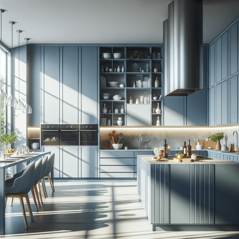 blaugraue mehrzeilige Küche-Wuppertal