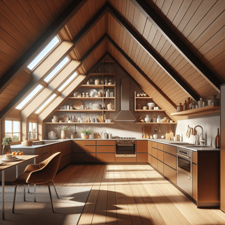 braune Küche für Dachschräge-Wuppertal