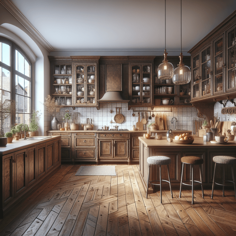 braune Küche im Shabby Chic Stil-Wuppertal