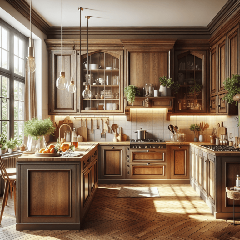 braune Küche im Vintage Chic Stil-Wuppertal