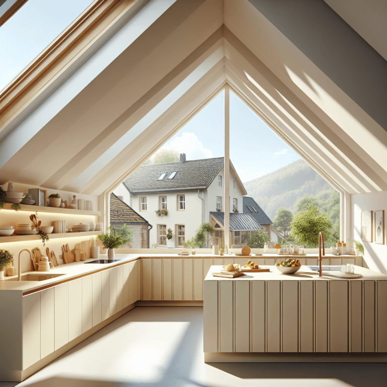 cremefarbene Küche für Dachschräge-Wuppertal