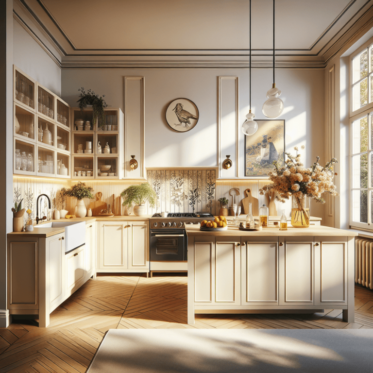 cremefarbene Küche im Art-Deco-Stil-Wuppertal