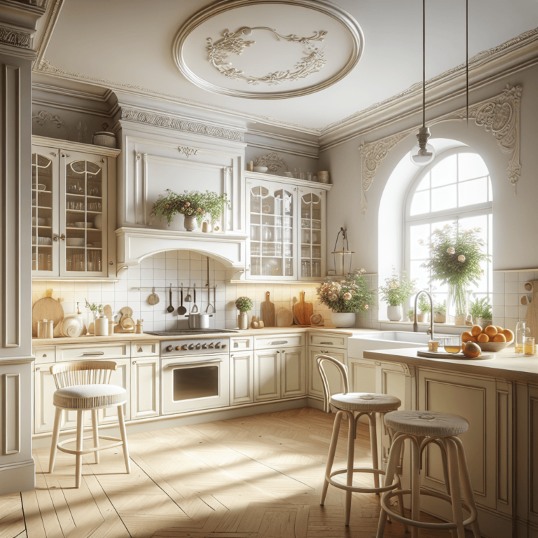 cremefarbene Küche im Shabby Chic Stil-Wuppertal