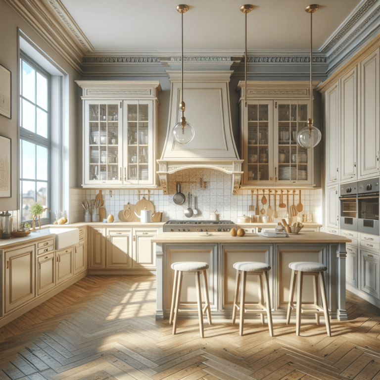 cremefarbene Küche im Vintage Chic Stil-Wuppertal