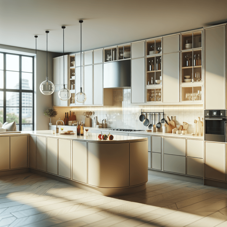 cremefarbene Küche in G-Form-Wuppertal