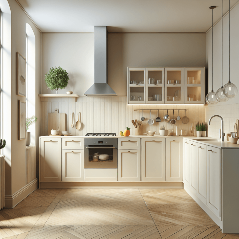 cremefarbene Minimalismus Küche-Wuppertal