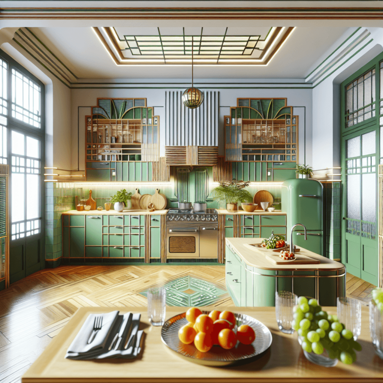 grüne Küche im Art-Deco-Stil-Wuppertal