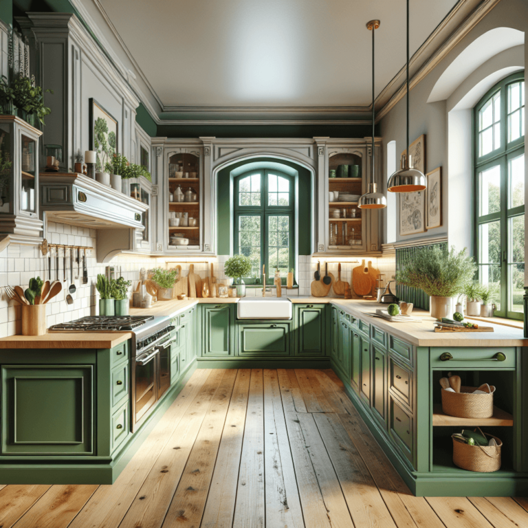 grüne Küche im Bauernhausstil-Wuppertal