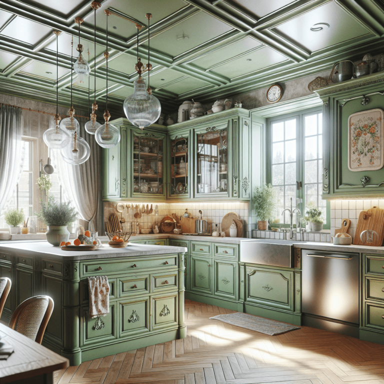 grüne Küche im Shabby Chic Stil-Wuppertal