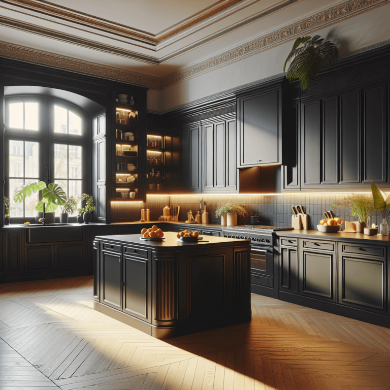 schwarze Küche im Art-Deco-Stil-Wuppertal