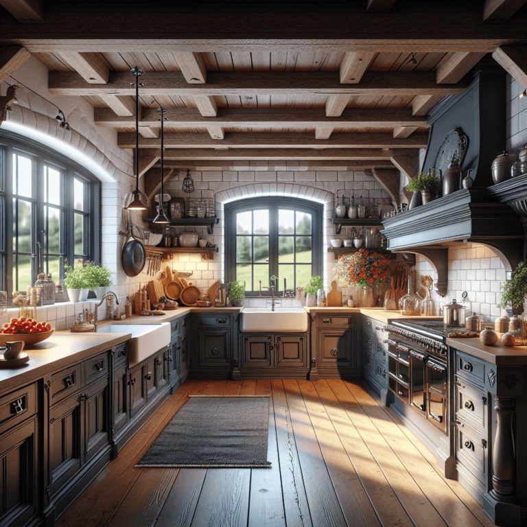 schwarze Küche im Bauernhausstil-Wuppertal