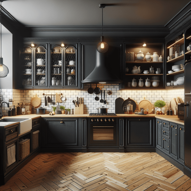schwarze Küche im Vintage Chic Stil-Wuppertal