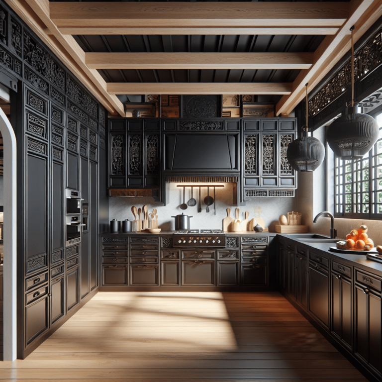 schwarze Küche im asiatischen Stil-Wuppertal