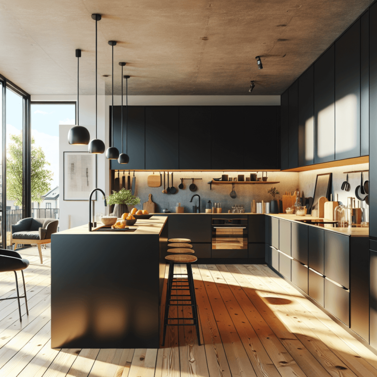 schwarze Küche im skandinavischen Stil-Wuppertal