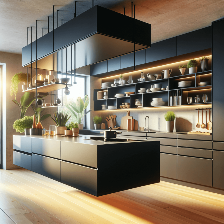 schwarze Schwebende Küche-Wuppertal