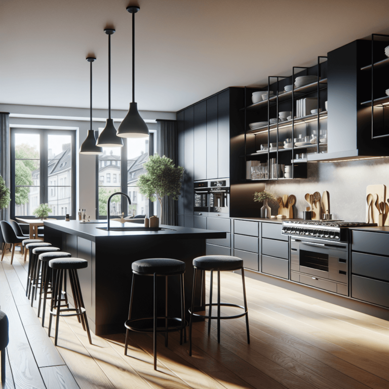 schwarze Wohnküche-Wuppertal