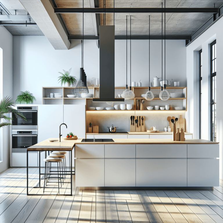 weiße Küche im Loftstil-Wuppertal