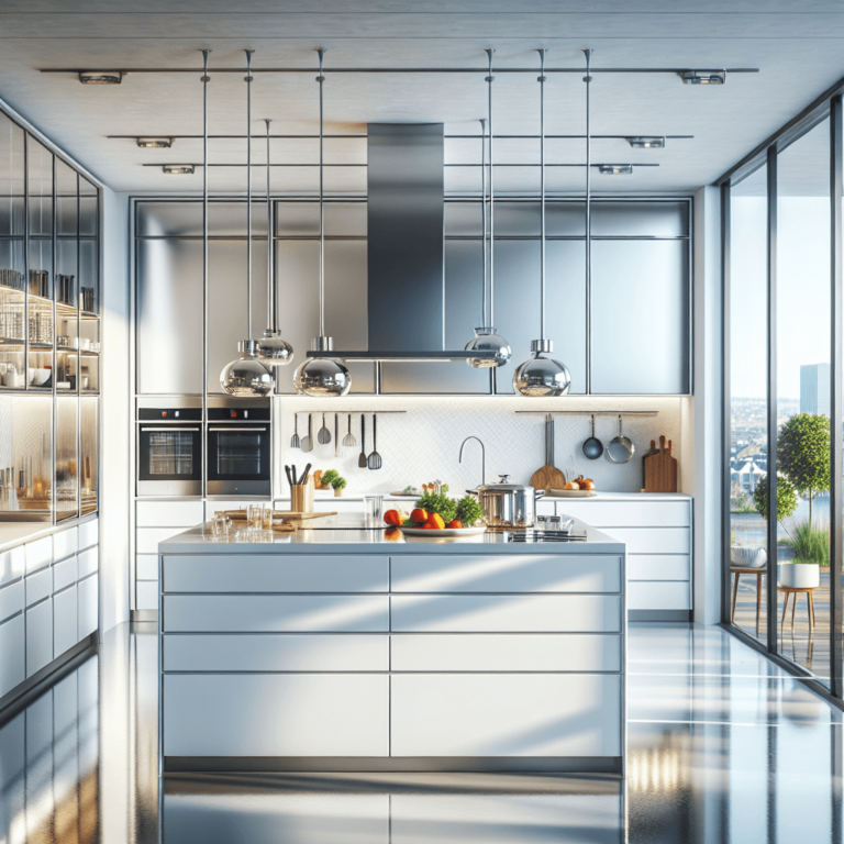 weiße Küche mit Stahlakzenten-Wuppertal